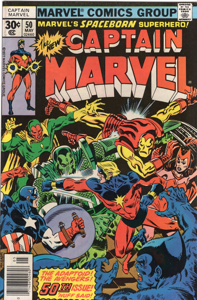 Captain Marvel #50 The Adaptoid And The Avengers! FN