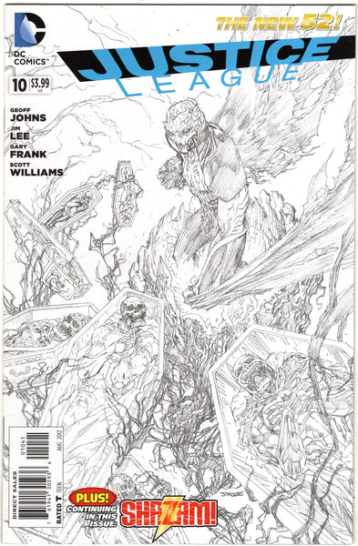 Justice League #10 Jim Lee Sketch Cover Variant New 52 Series VF