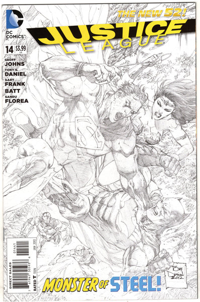 Justice League #14 Tony Daniel Sketch Cover Variant New 52 Series VFNM