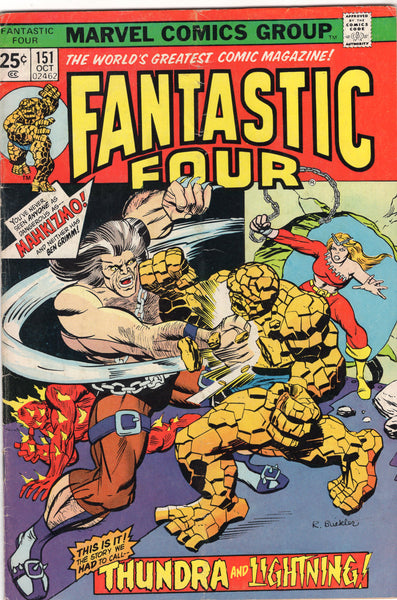 Fantastic Four #151 Thundra And Lightning! Bronze Age w/ MVS VG