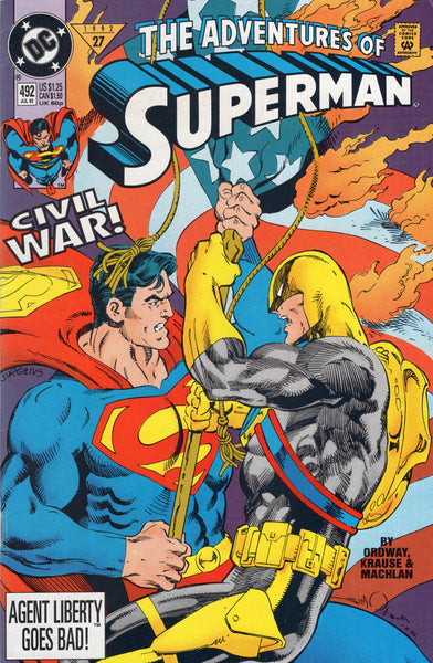 Adventures Of Superman #492 "Civil War!" (no not that one) FVF