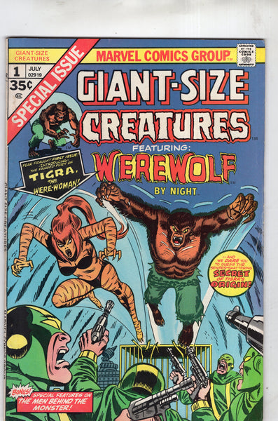 Giant-Size Creatures #1 First Appearance of Tigra! Werewolf By Night!! Bronze Age Horror Key FN