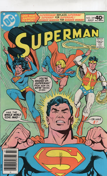 Superman #349 Superwoman Superboy Wonder Warrior? FN