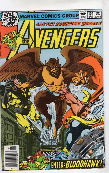 Avengers #179 Enter: Bloodhawk! Bronze Age FN