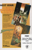 Star Wars #3 UK Series Magazine Sized Dark Empire & Indiana Jones Backup w/ Promo Cards Attached VF