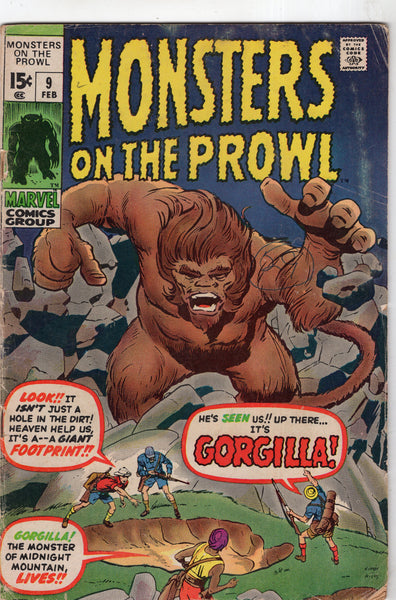 Monsters On The Prowl #9 "It's Gorgilla!" Bronze Age Horror GVG