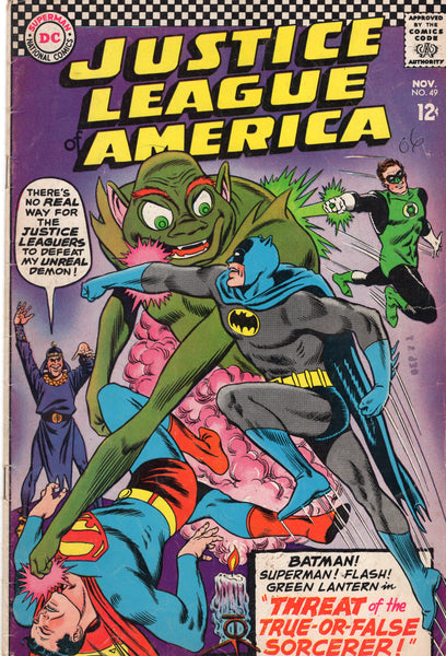 Justice League Of America #49 The Threat Of The True-Or-False Sorcerer! Silver Age Key GVG