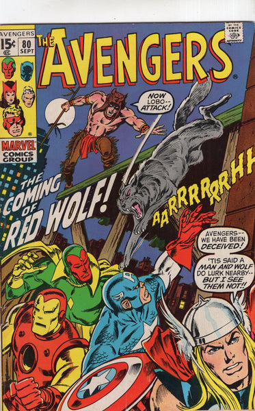 Avengers #80 First Appearance of Red Wolf! Bronze Age Key! VGFN