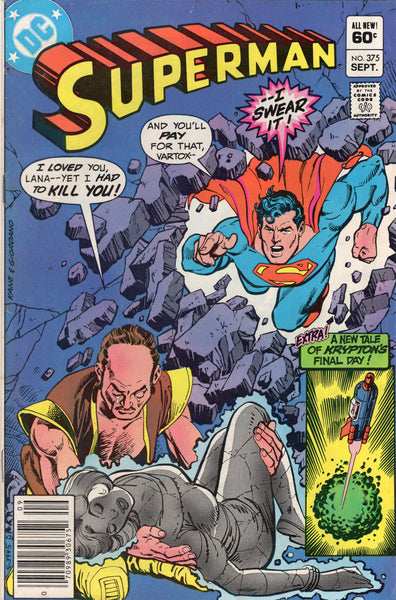 Superman #375 News Stand Variant VG