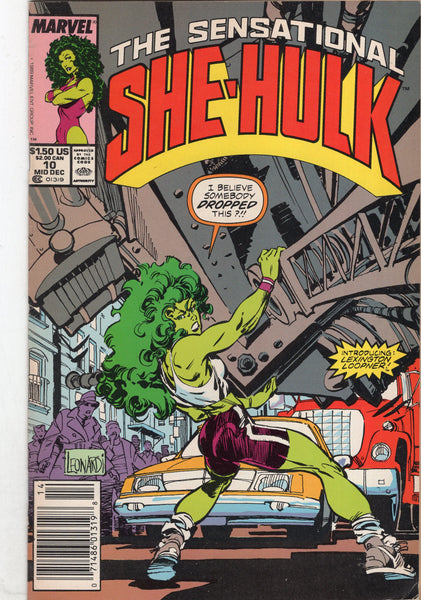 Sensational She-hulk #10 "Introducing Lexington Loopner!" News Stand Variant FN