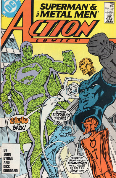 Action Comics #590 Superman & The Metal Men! Byrne Giordano!! FVF