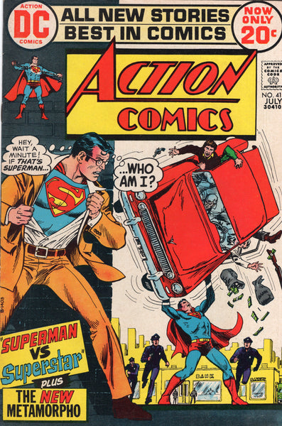 Action Comics #414 Superman vs Superstar! Bronze Age FN