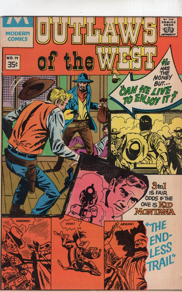 Outlaws Of The West #79 HTF Modern Comics Bronze Age FVF