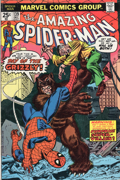 Amazing Spider-Man #139 Day Of The Grizzly! Bronze Age Key w/ MVS VG+