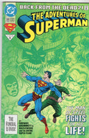 Adventures Of Superman #500 Green Regular Cover "The Man Of Steel Fights For His Life!" FVF