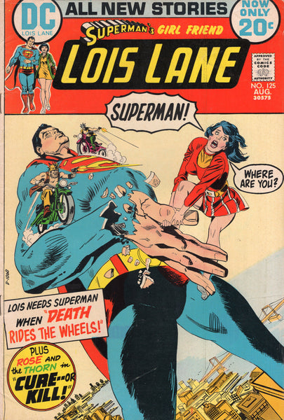 Superman's Girl Friend Lois Lane #125 "Death Rides The Wheels!" Bronze Age FN