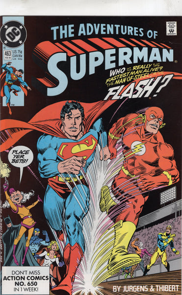 Adventure of Superman #463 vs The Flash!  VF