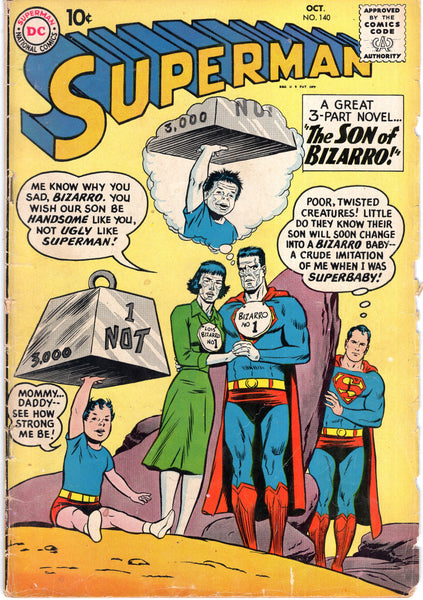 Superman #140 First Blue Kryptonite! First Bizarro Supergirl! Early Silver Age 10 cent cover GVG