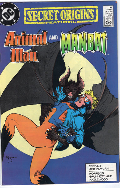 Secret Origins #39 Animal Man And Man-Bat! Kaluta Cover VF-