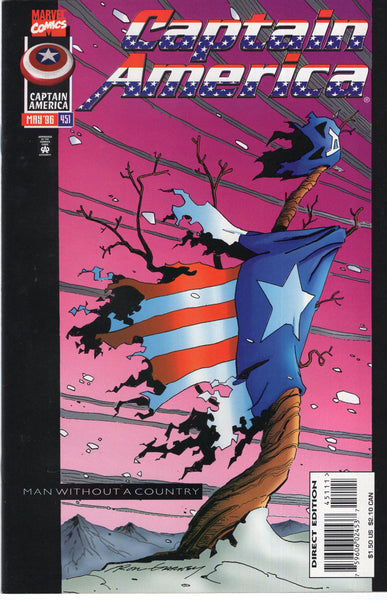 Captain America #451 "Man Without A Country" HTF Later Issue VF