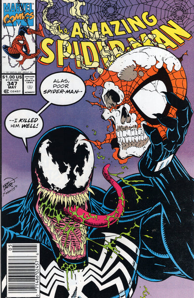 Amazing Spider-Man #347 Venom Killed Him Well... News Stand Variant FN