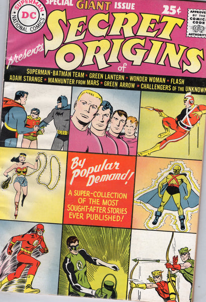 Secret Origins #1 1961 Giant Size Special "By Popular Demand!" HTF Silver Age Key VGFN