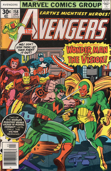 Avengers #158 Wonder Man vs The Vision! First Graviton! Classic Bronze Age Kirby FN