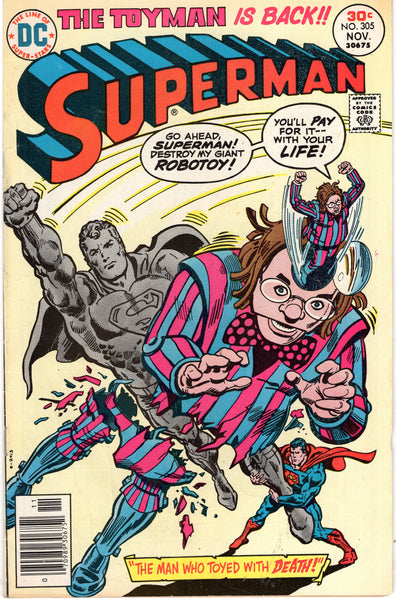 Superman #305 "The Toyman Is Back!" Bronze Age VG