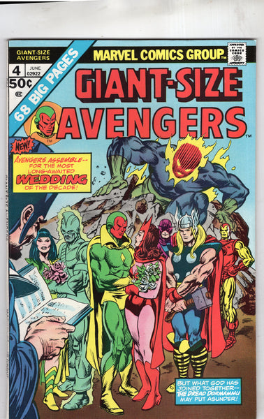 Giant-Size Avengers #4 Scarlet Witch Wanda Vision Wedding! Bronze Age Key FN