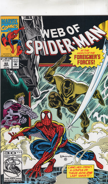 Web Of Spider-Man #92 The Foreigner! VF