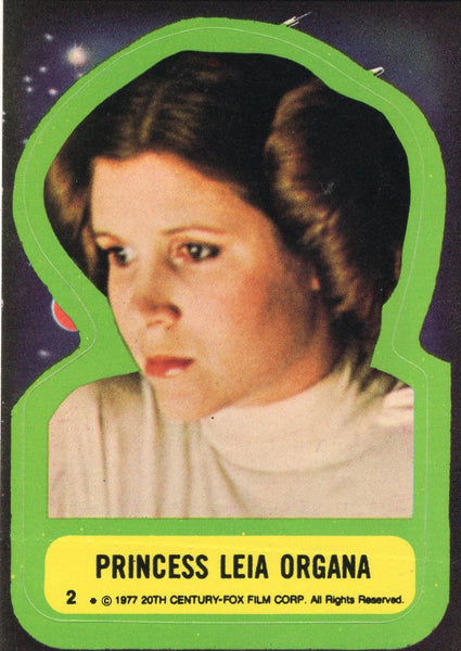 Star Wars Vintage 1977 Card Set Sticker #2 Princess Leia Organa HTF