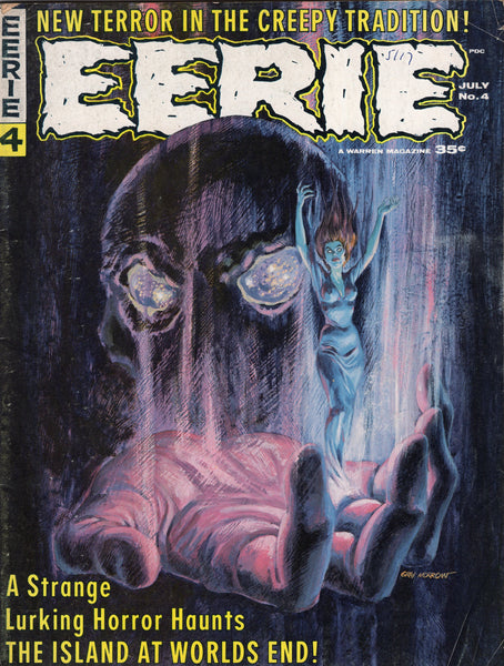 Eerie #4 The Island At World's End HTF Silver Age Horror Magazine VG