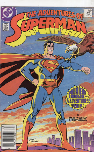 Adventures Of Superman #424 Premiere Issue! News Stand Variant FN