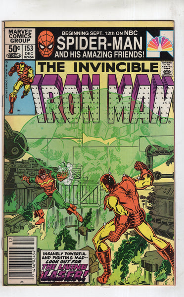 Iron Man #153 The Living Laser! News Stand Variant VG+