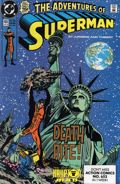 Adventures Of Superman #465 First Hank Henshaw (solid B grade Key for the flippers:) VF