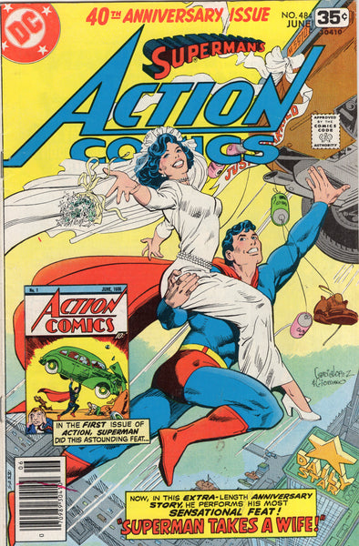 Action Comics #484 40th Anniversary Wedding Issue! Great Garcia-Lopez/Giordano Cover!! Bronze Age!!! VGFN