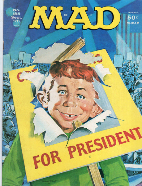 Mad Magazine #185 Bronze Age Alfred E. Neuman For President (please!) Spy vs Spy FN