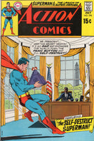 Action Comics #390 "The Self-Destruct Superman!" Early Bronze Age Classic FN-