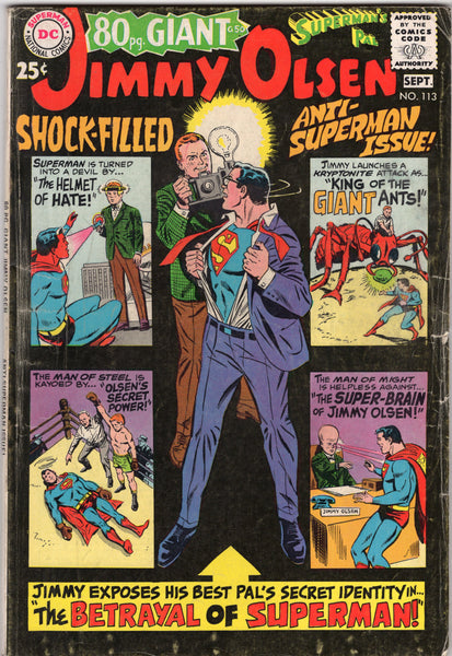 Superman's Pall Jimmy Olsen #113 "Anti-Superman Issue!" Silver Age VG