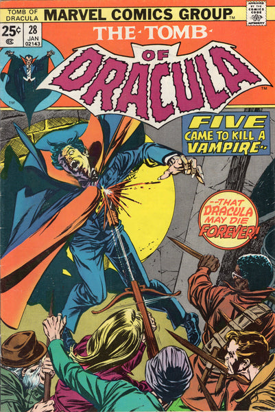 Tomb of Dracula #28 Five Came To Kill A Vampire!" Early Blade Appearance VG