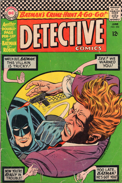 Detective Comics #352 Watch Out Batman! with Pin-Up Silver Age VG