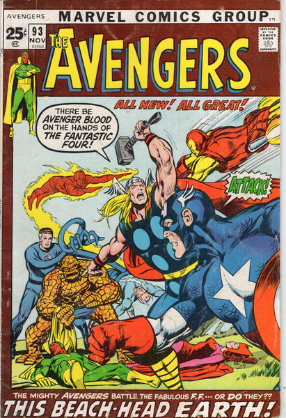 Avengers #93 Kree-Skrull War! Neal Adams Art!! Signed by Roy Thomas!!! Bronze Age Key VGFN