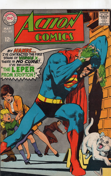 Action Comics #363 The Leper From Krypton! Adams Art Silver Age Classic FN