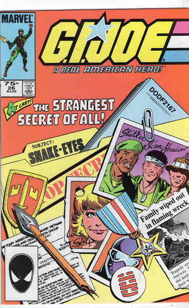 G.I. Joe #26 The Secret Of Snake Eyes! Second Print FVF