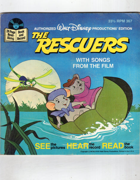 Walt Disney The Rescuers Read Along Book And Record Set HTF 1977 Complete