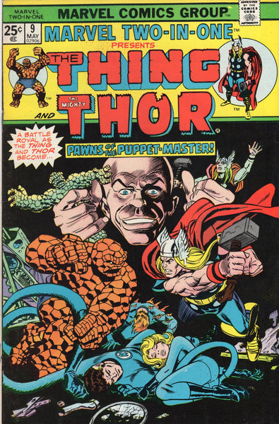 Marvel Two-In-One #9 Benjy And Thor "Pawns Of The Puppet-Master" Bronze Age FN