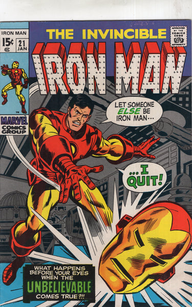 Iron Man #21 I Quit! Bronze Age Classic FN