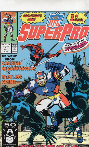 NFL SuperPro #1 "Marvel's Newest Super Hero Sensation!" Guest Starring Spidey VF-