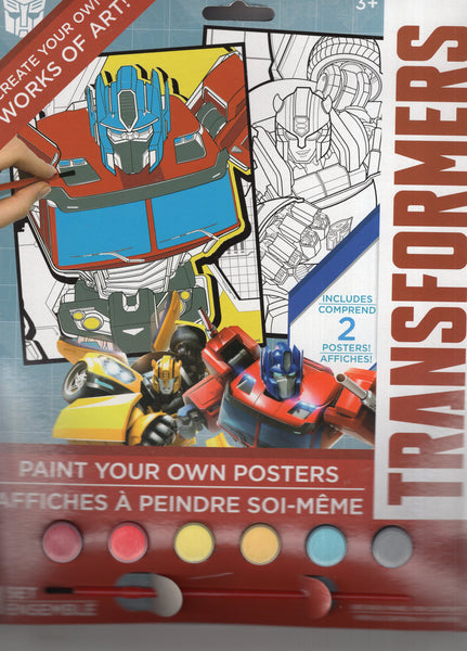 Transformers Paint By Number Set "Paint Your Own Posters" Brand New