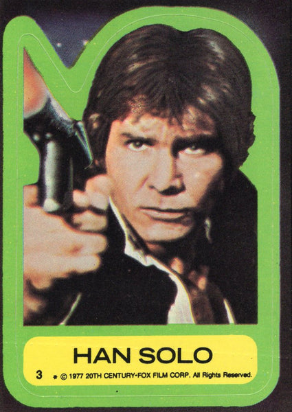 Star Wars Vintage 1977 Card Set Sticker #3 Han Solo HTF